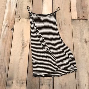 Striped flowy muscle tank